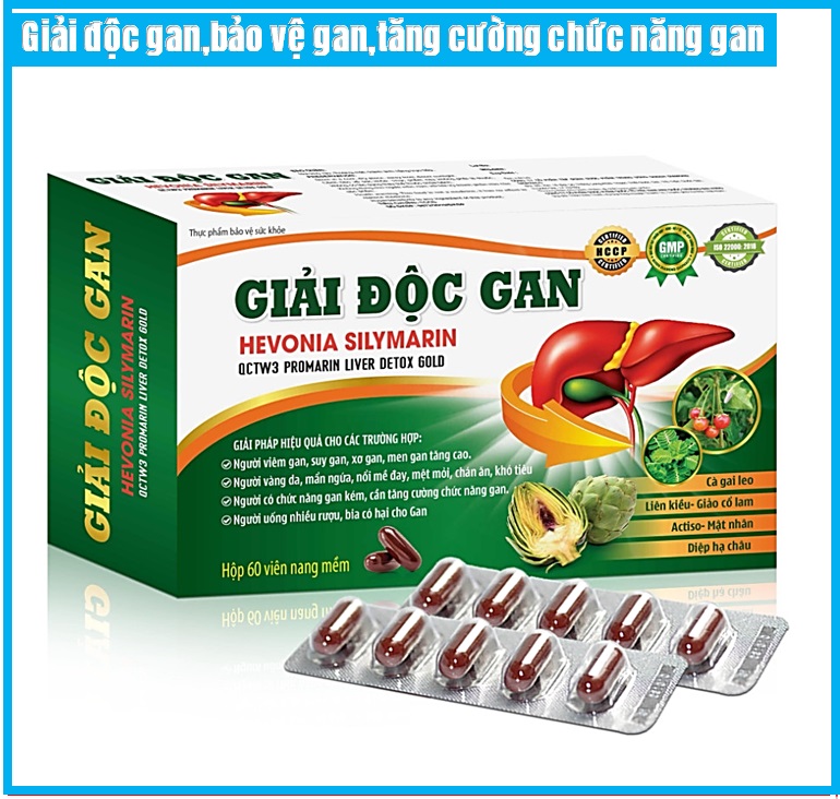 Viên Uống Giải Độc Gan HeVoNia Silimarin Kết Hợp với Cà Gai Leo ,giảo Cổ Lam,Liên Kiều ,Acttiso,Mật Nhân, Diệp Hạ Châu.. giúp Thải Độc Gan,giảm Viêm Gan ,Hạ Men Gan Hiệu Qủa - Hộp 60 Viên