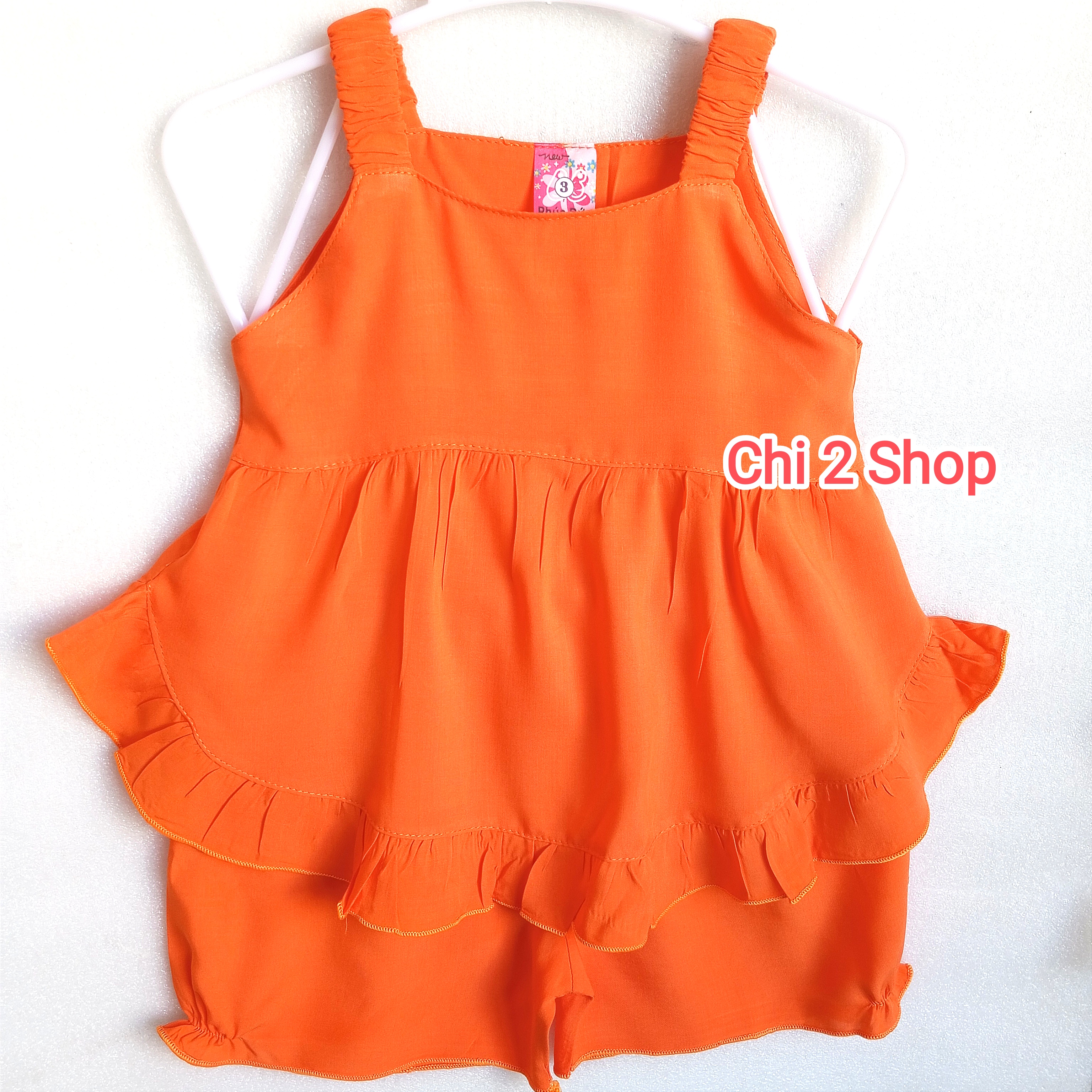 Baby Girl's Linen Outfit C2H06, Newborn Baby Clothes, Tank Top, Children's Clothes under 3 Years Old, Cheap, Cool Home Clothes - 1