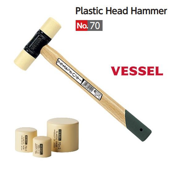 Búa nhựa 2 đầu Vessel Nhật 70x1 - Búa nhật kowa 2 đầu nhựa có trong hộ dụng cụ Honda Việt Nam