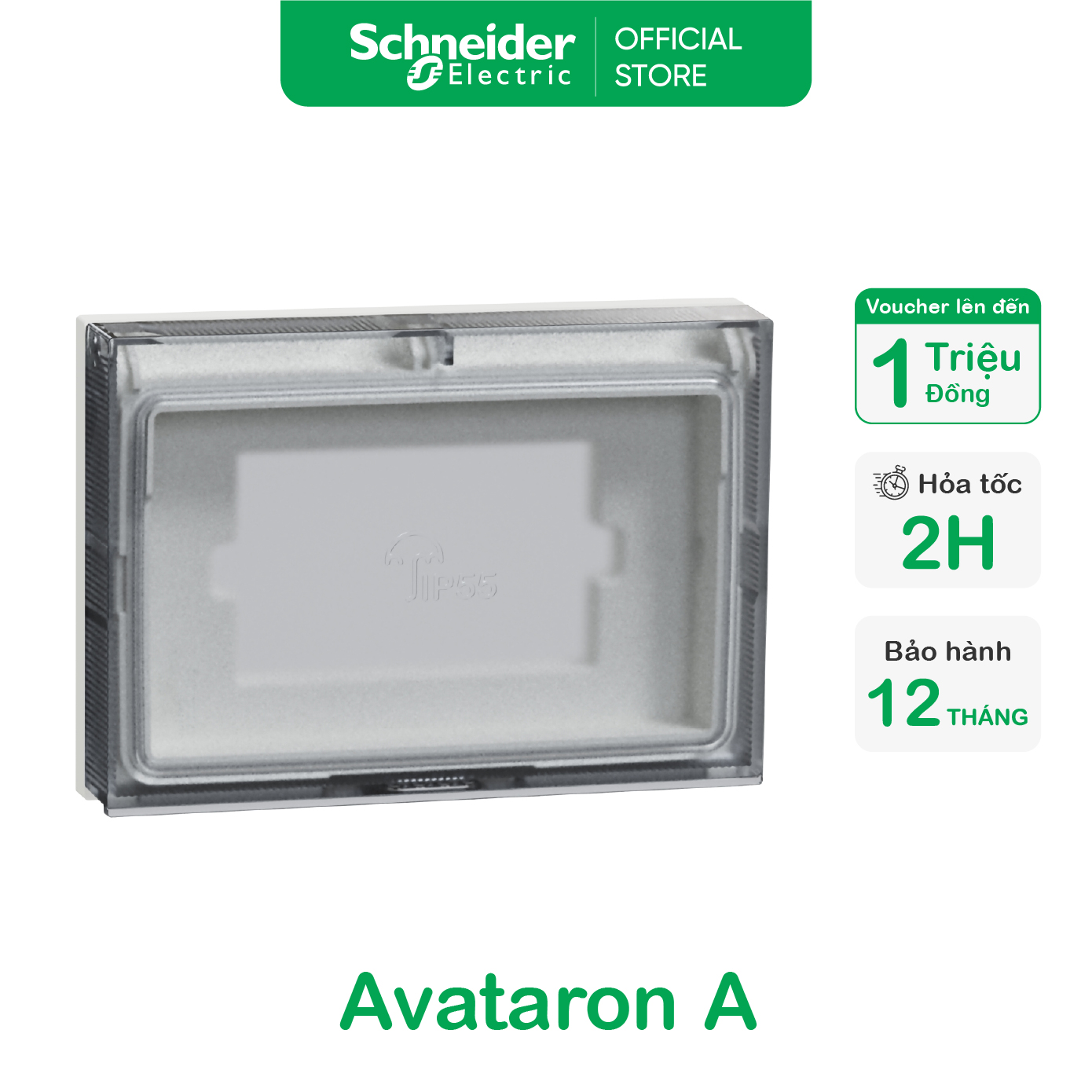 Mặt che phòng thấm nước - IP55 - Hình vuông - Trắng - Schneider Electric - M3T01WP_WE