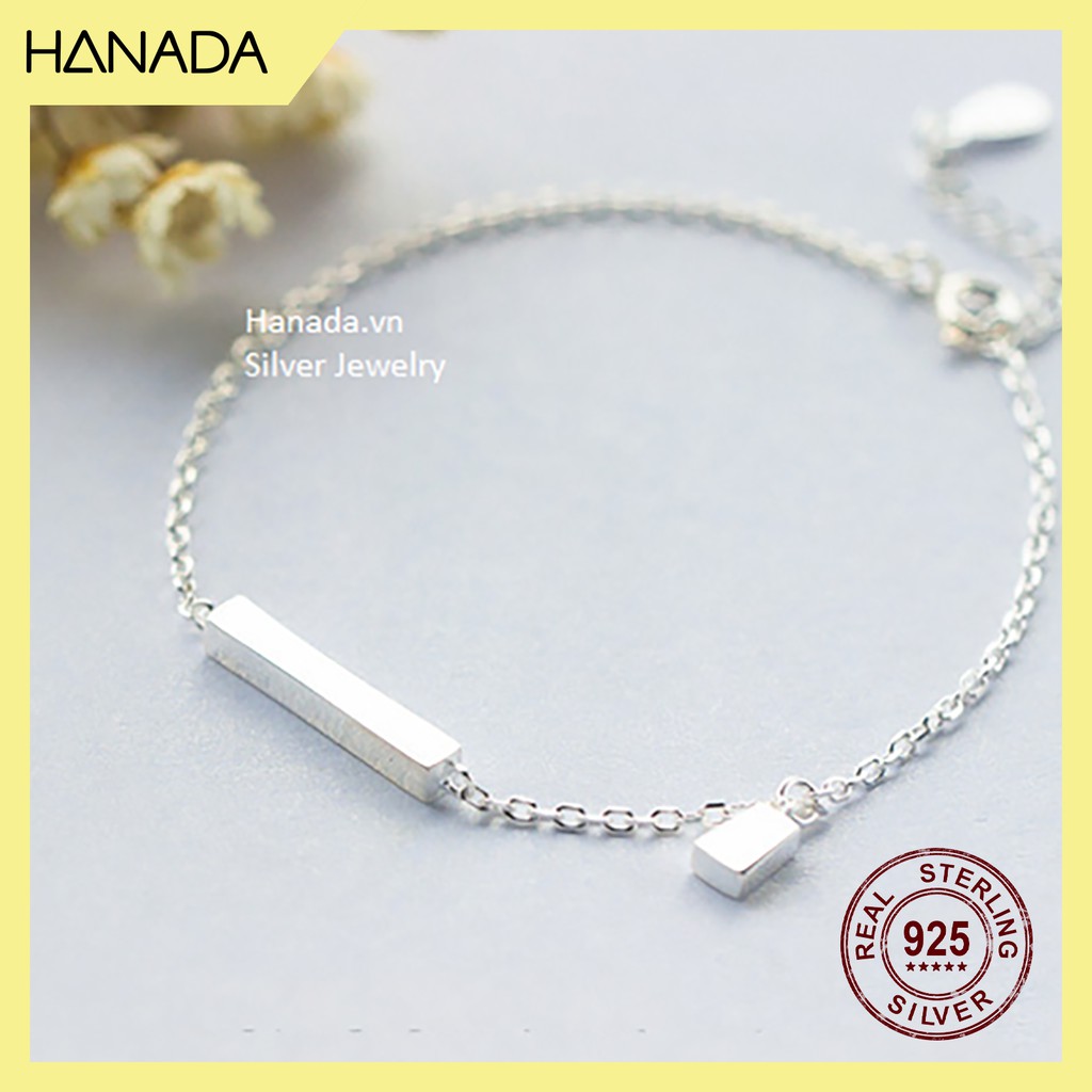 Lắc tay bạc 925 hanada thanh bar khắc chữ 0263