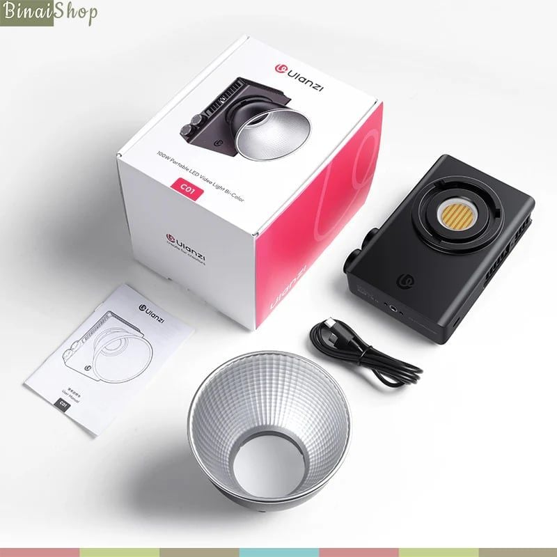 Ulanzi C01 – Mini100W Cob Light, Cri96+ Color Standard, Convenient Type-C Pd 100W Charging for Video Shooting, Livestreaming and Professional Product Photography