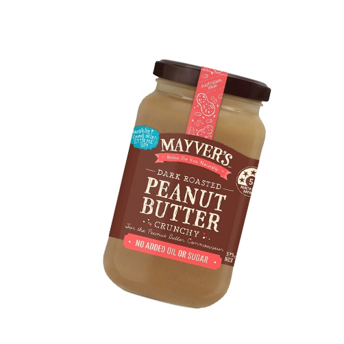 Bơ Đậu Phộng Rang Giòn Mayvers - Mayver's Dark Roasted Peanut Butter Crunchy - Hủ 375g