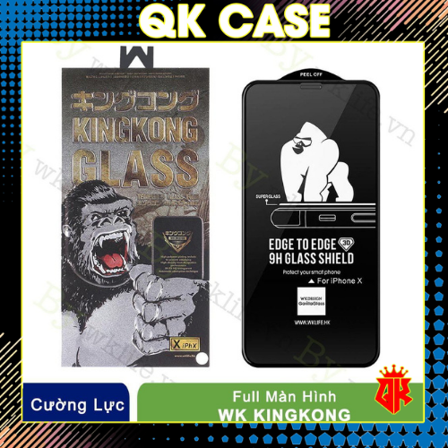 Kính Cường Lực KINGKONG Full Box (Hộp giấy) Ip 6/6S Plus, 7/8, 7/8Plus, X, XS Max-12promax , QKCASE