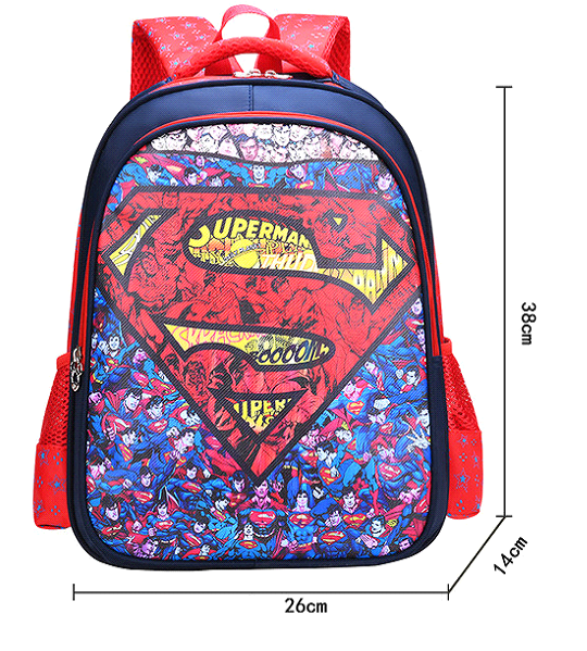 Balo trẻ em Supperman cho bé trai tiểu học lớp 1 - lớp 3