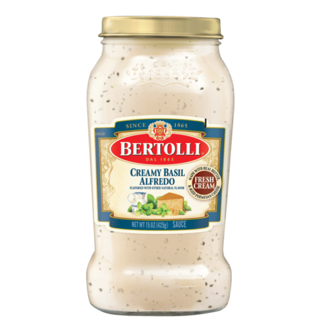 Sốt Mì Ý Phô Mai Bertolli Creamy Basil Alfredo vị phô mai húng quế (hủ thủy tinh)