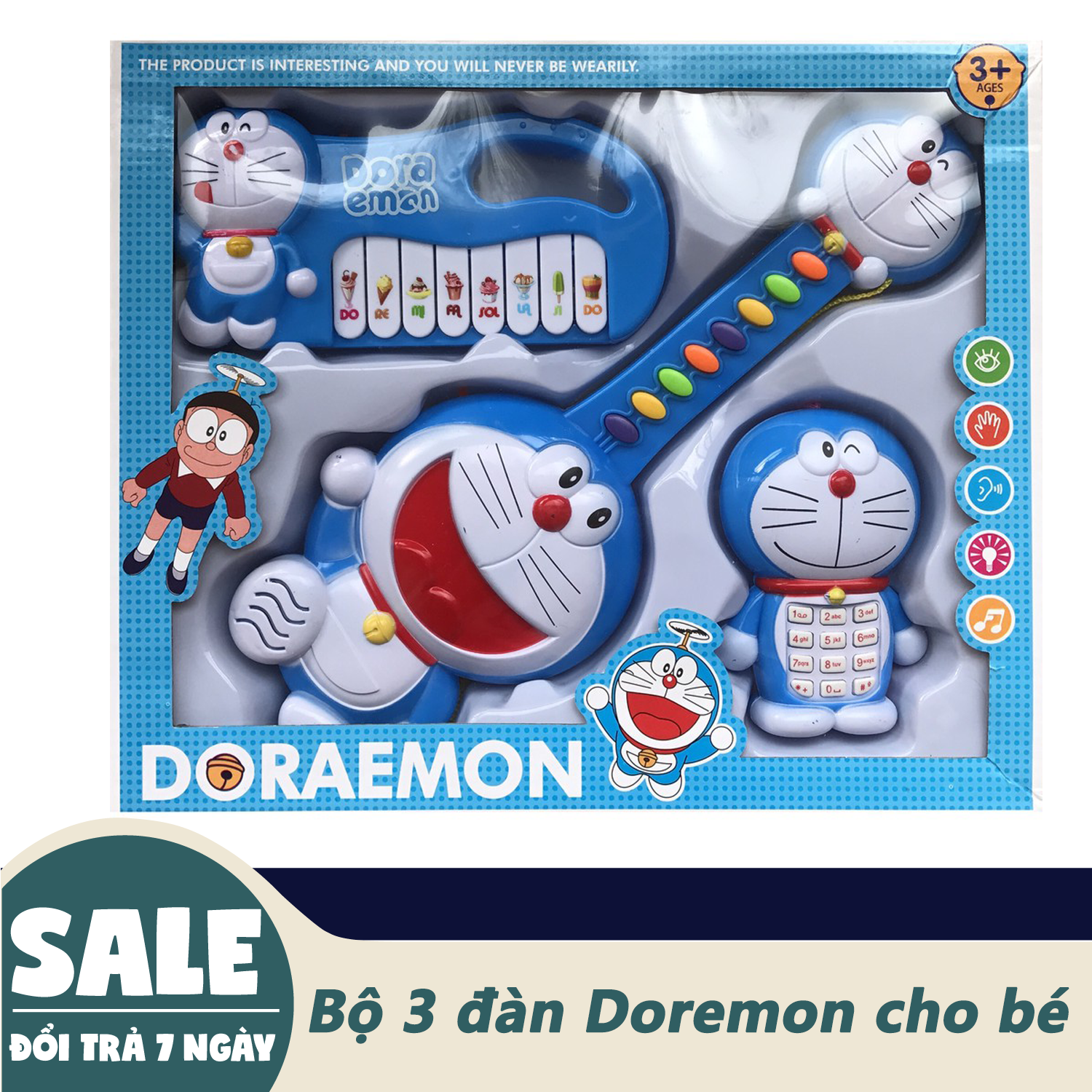 Đàn đồ chơi cho bé, Bộ đàn 3 món Doraemon cho bé, Đồ chơi cho bé, Doraemon, doremon, đàn đồ chơi, đồ chơi âm nhạc, đồ chơi thông minh