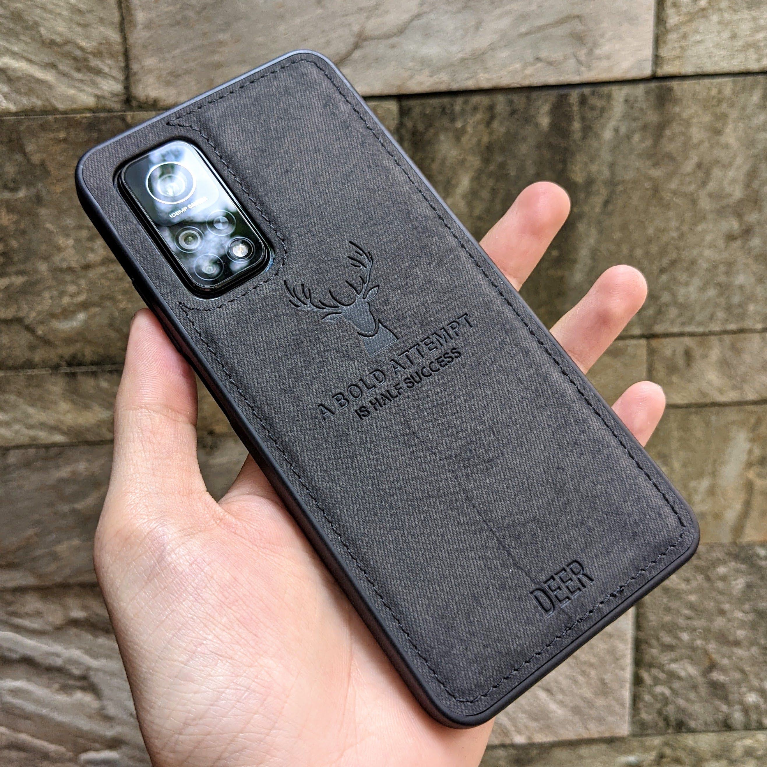 Ốp lưng xiaomi mi 10t pro vân da khắc hình nai