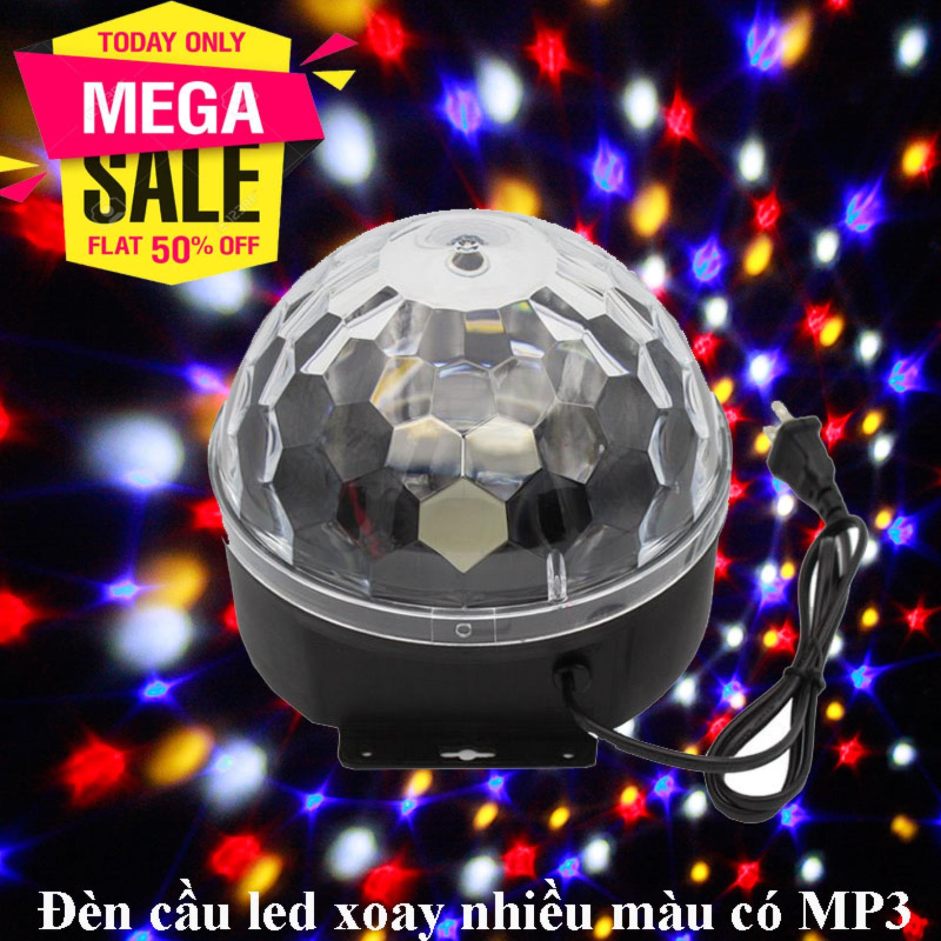 [HCM]Đèn Pha Sân Khấu Đèn Cầu Led 7 Màu Usb Đèn Led Nấm Quả Cầu Xoay Pha Lê 7 Màu Cảm Biến Nhạc Mẫu Mới ( Tặng Usb Cao Cấp) Giá Cự Rẻ
