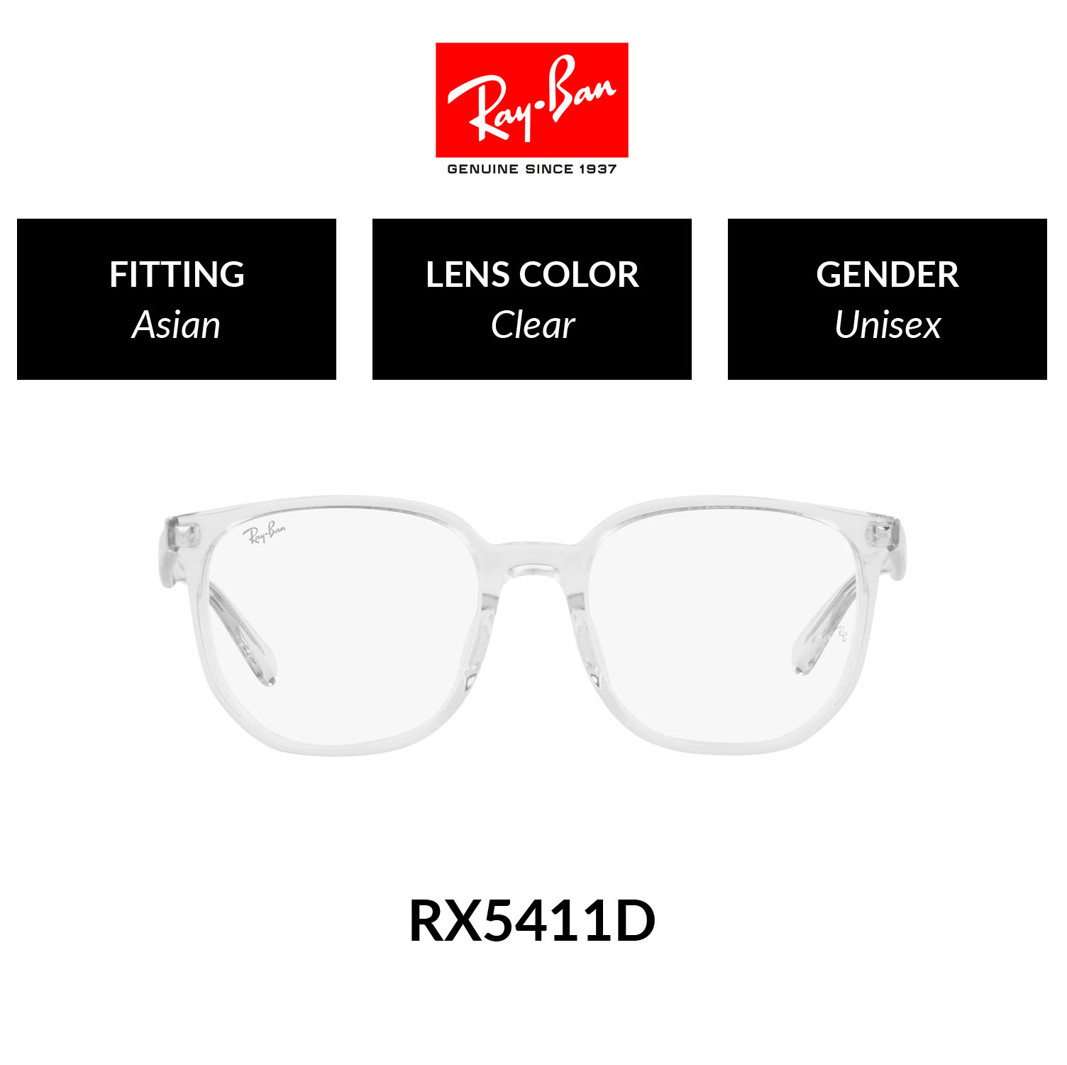 Mắt kính ray-ban vista rx5411d 2001 size 54