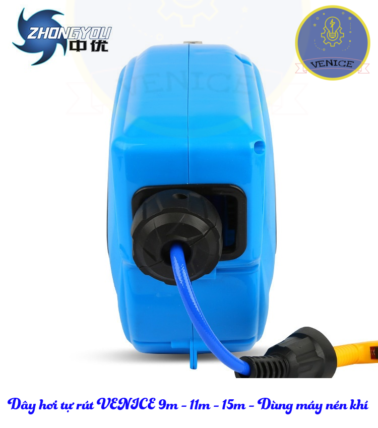 Dây hơi tự rút ZHONGYOU 9m - 11m - 15m - Tặng kèm bộ treo tường - Nhiều kích thước ống - Bảo hành 12 tháng