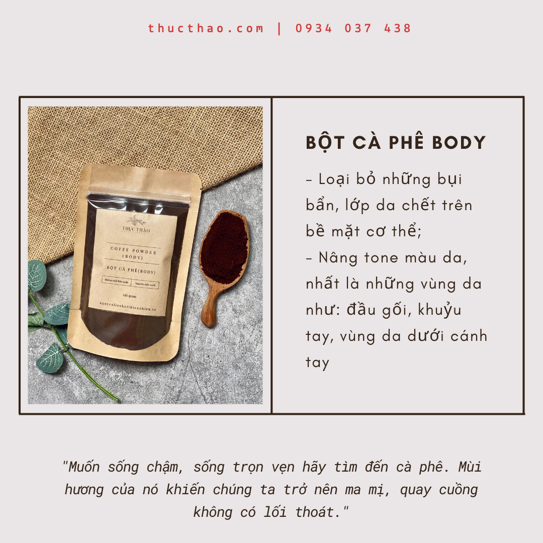 Bột cà phê body tẩy tế bào chết