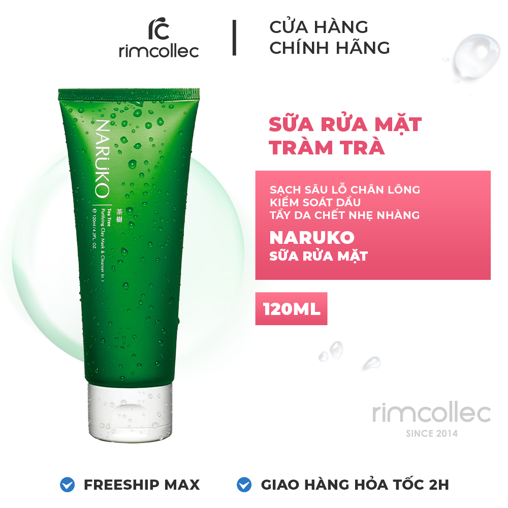 Sữa Rửa Mặt Naruko Trà Tràm Dạng Bùn Naruko Tea Tree Purifying Clay Mask and Cleanser 120g