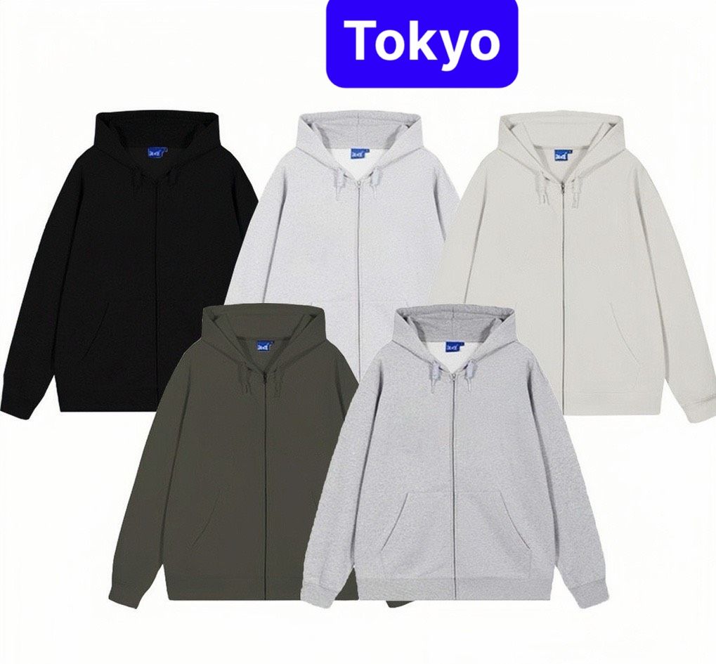 ÁO KHOÁT HOODIE TRƠN DÂY KÉO SÀNH ĐIỆU - ÁO CHỐNG NẮNG PHONG CÁCH UNISEX HOT HIT - TOKYO FASHION