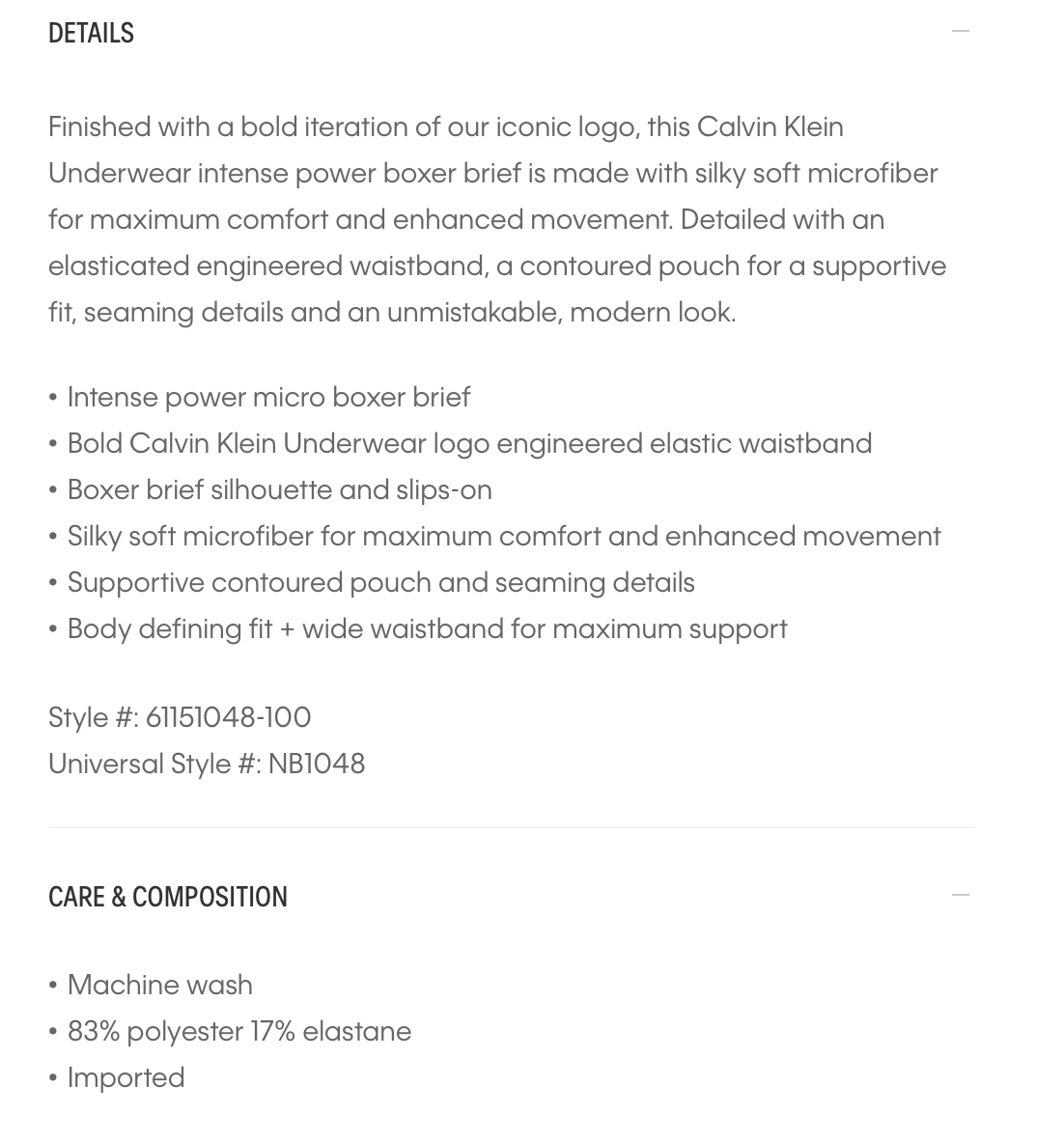 Quần lót nam Calvin Klein Intense Power Micro Boxer Brief 