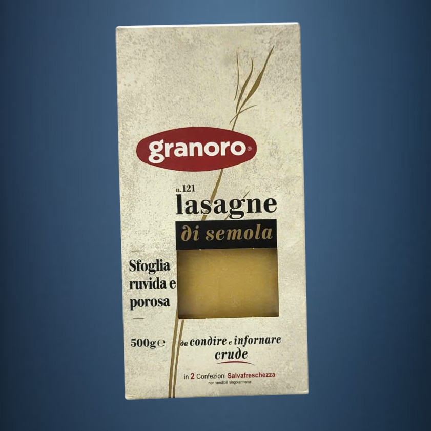 GRANORO – hộp 500g / số 121 – MÌ LÁ Ý Durum Wheat Semolina Lasagne
