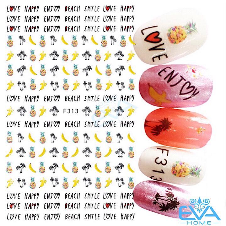 [HCM]Miếng Dán Móng Tay 3D NAIL Sticker Trang Trí Hình Trái Cây Và Cây Dừa F313