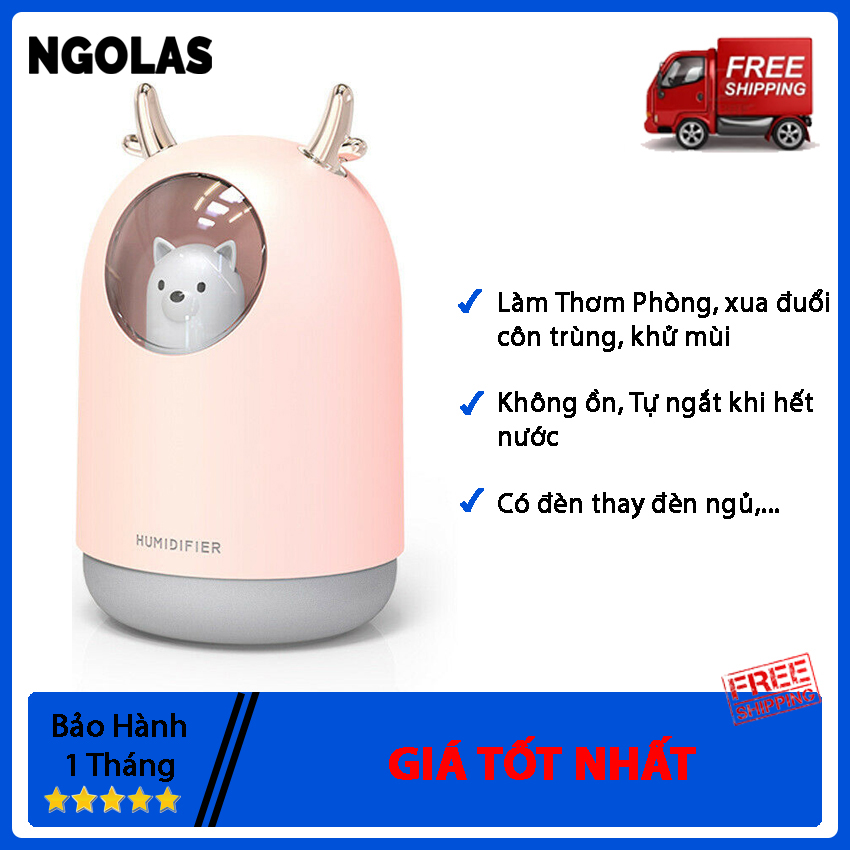 Máy Xông Tinh Dầu Tai Gấu MXTD02 - Máy xông tinh dầu, máy khuếch tán tinh dầu mini, máy tinh dầu tai gấu, máy xông tinh dầu mini, máy xông tinh dầu giá rẻ, máy xông tinh dầu phòng ngủ, Máy xông tinh dầu oto