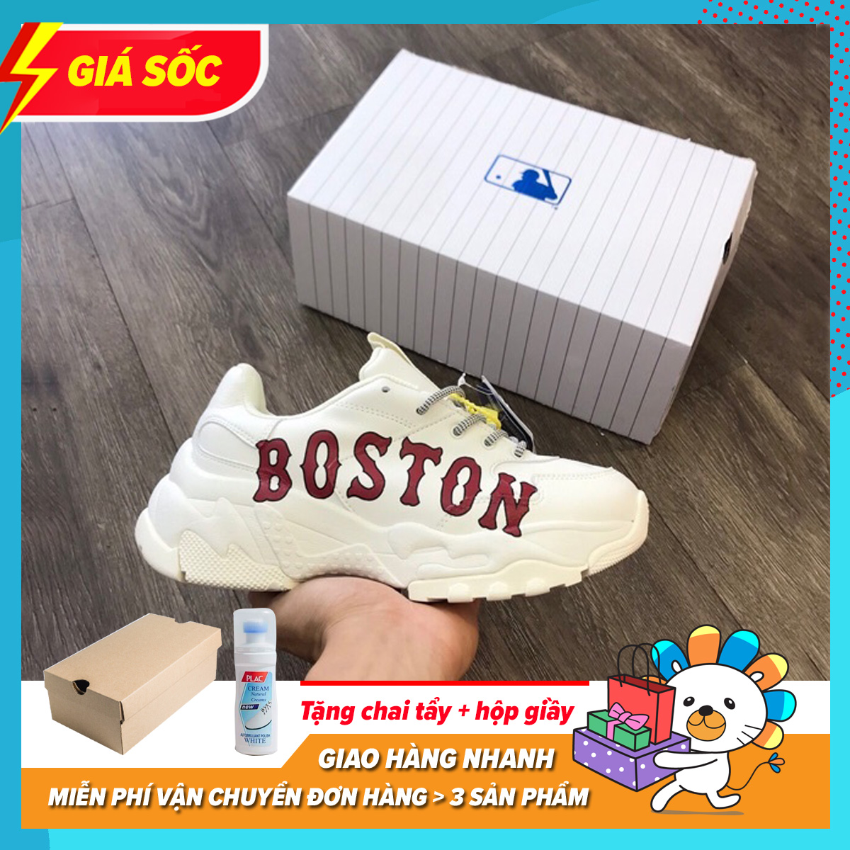 [Tặng Tất + Hộp Đẹp] Giày Thể Thao Sneaker Nam Nữ MLB Boston Full Hộp