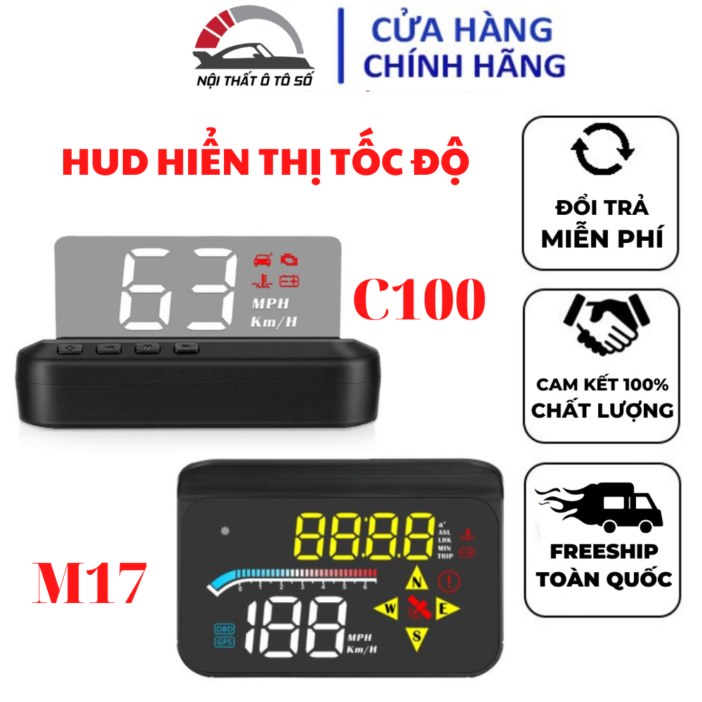 Hud c100 - hud m17 hiển thị tốc độ xe lên kính lái sang trọng