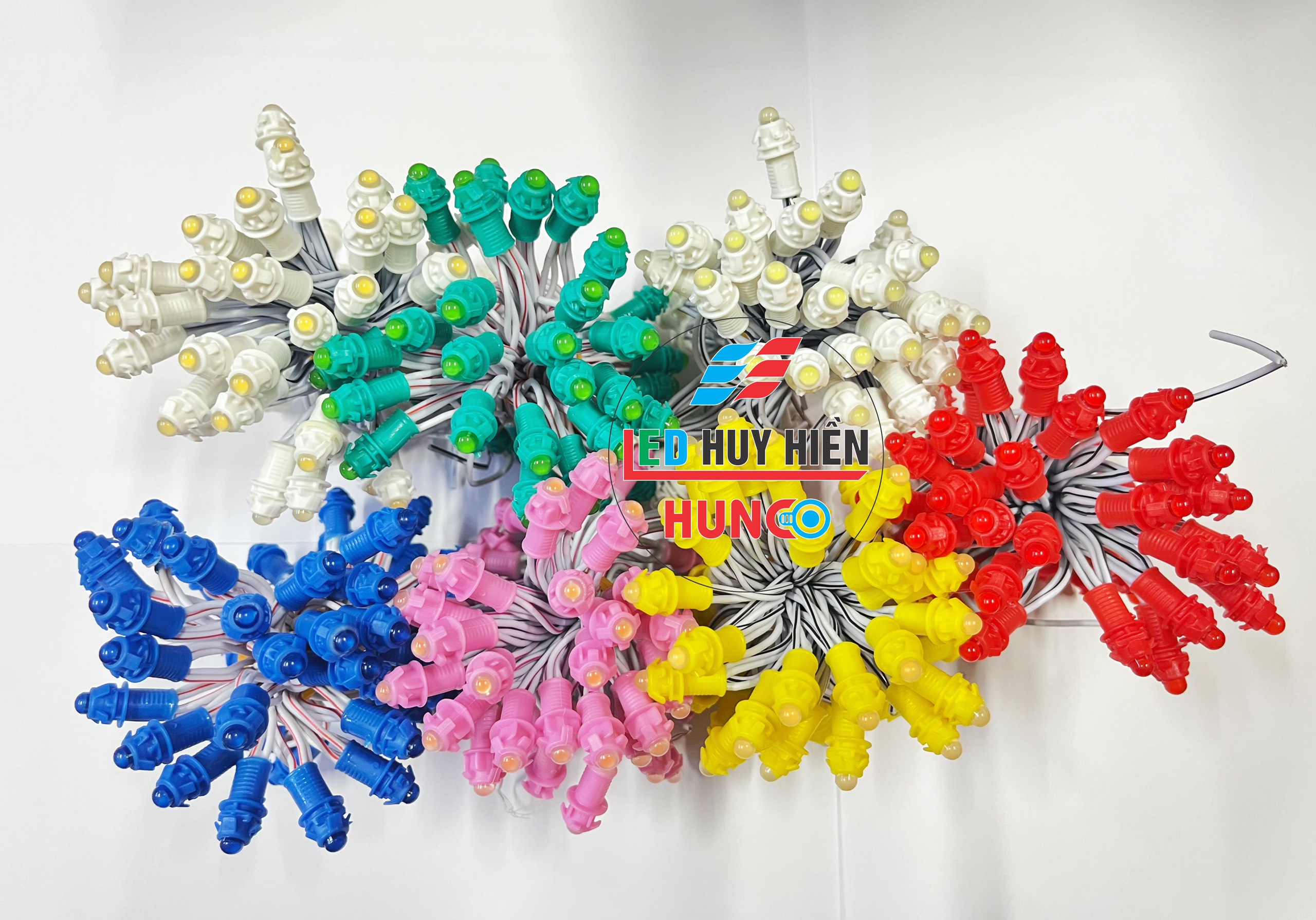 Led đúc F5 12V bọc nhựa 9mm đầu trong ngoài trời các màu