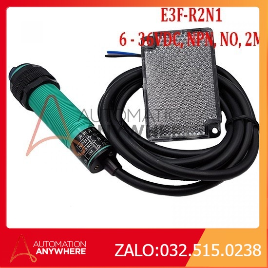 E3f-r2n1 6-36v npn no cảm biến quang phạn xạ gương trụ tròn phi 18mm