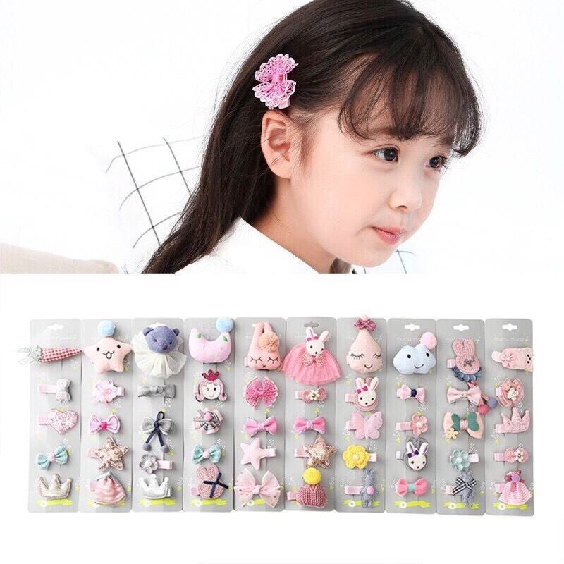 Set 5 kẹp tóc siêu dễ thương cho bé gái