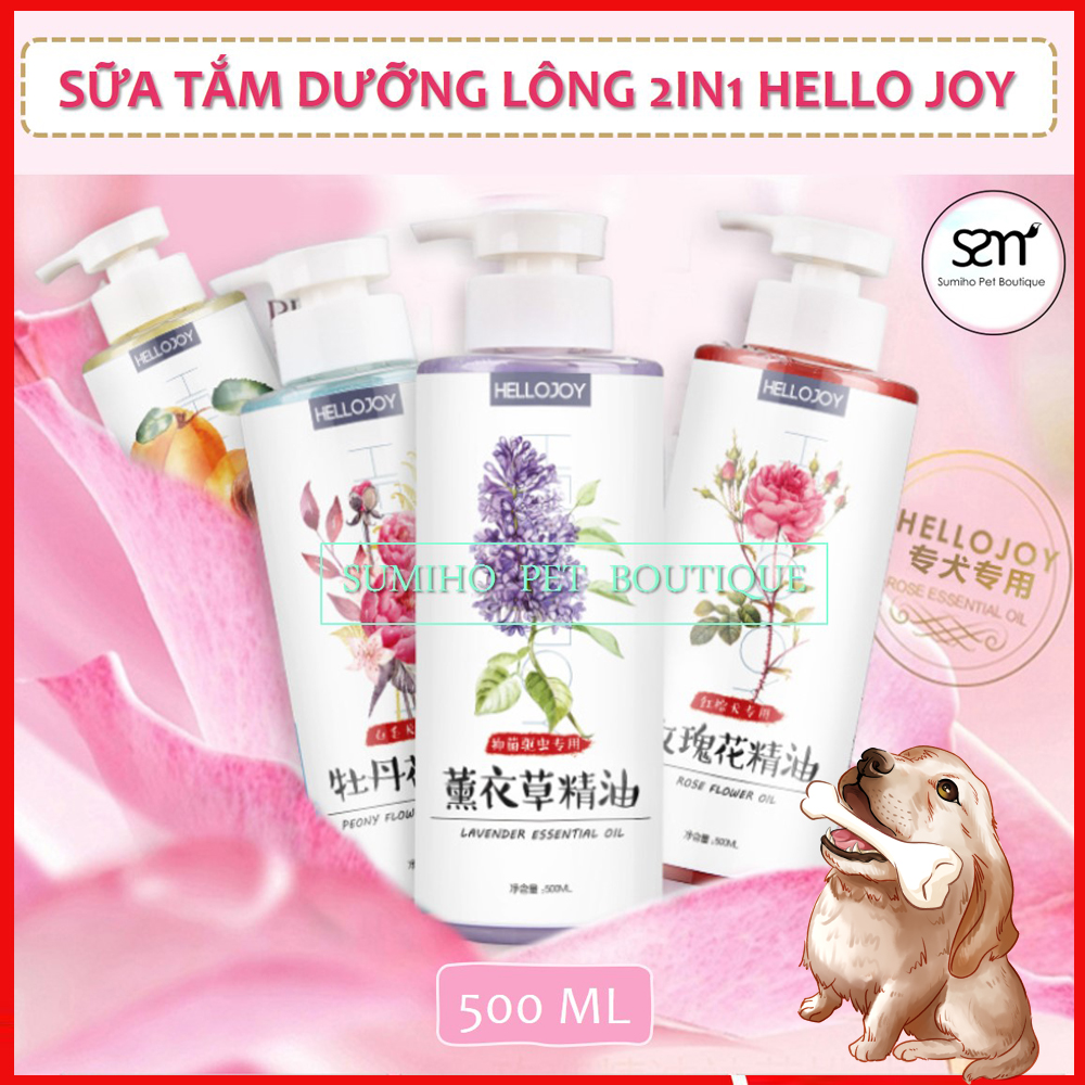 [Hoàn tiền 6%] Sữa tắm cho chó Hello Joy 500ml (Hương Đào/Hoa Hồng/Oải Hương)
