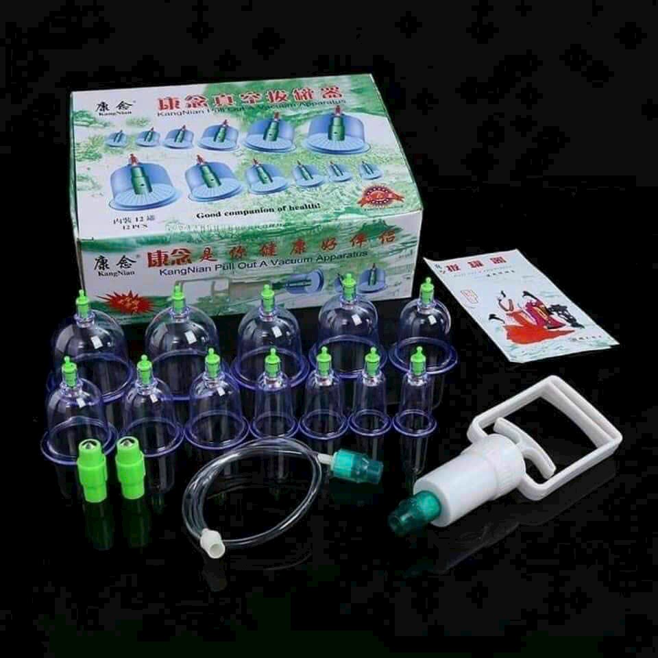 Bộ giác hơi 12 cốc giác - giác hơi không dùng lửa, hút chân không, an toàn sức khỏe
