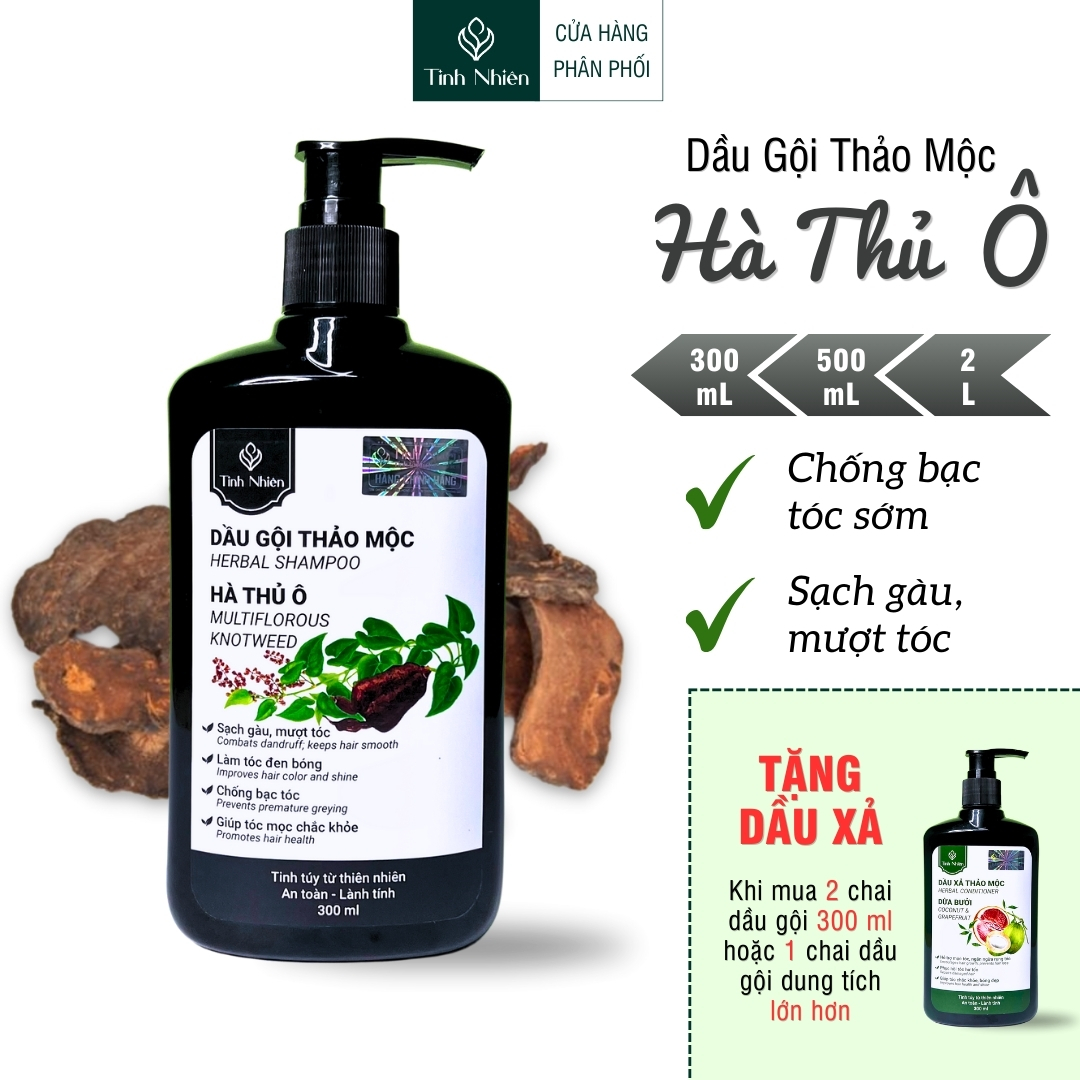 Dầu Gội Hà Thủ Ô Tinh Nhiên chống bạc tóc, giúp đen tóc