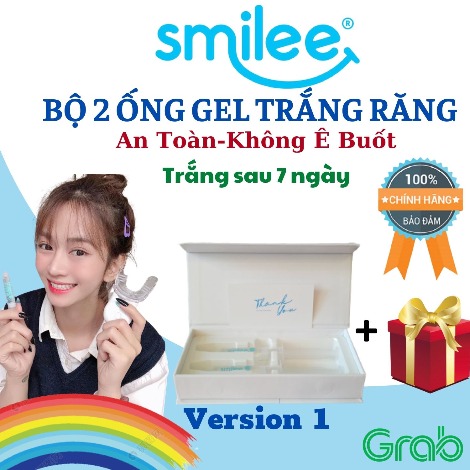 [HCM][Tặng quà+Freeship+Giảm12%] Bộ 2 Gel Tẩy Trắng Răng tại nhà Smilee| Đạt chuẩn quốc tế-ISO:22716
