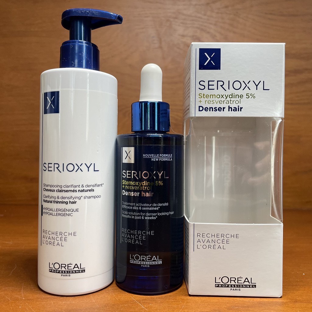 Combo dầu gội và tinh chất L'oreal Serioxyl ngăn rụng và kích thích mọc tóc