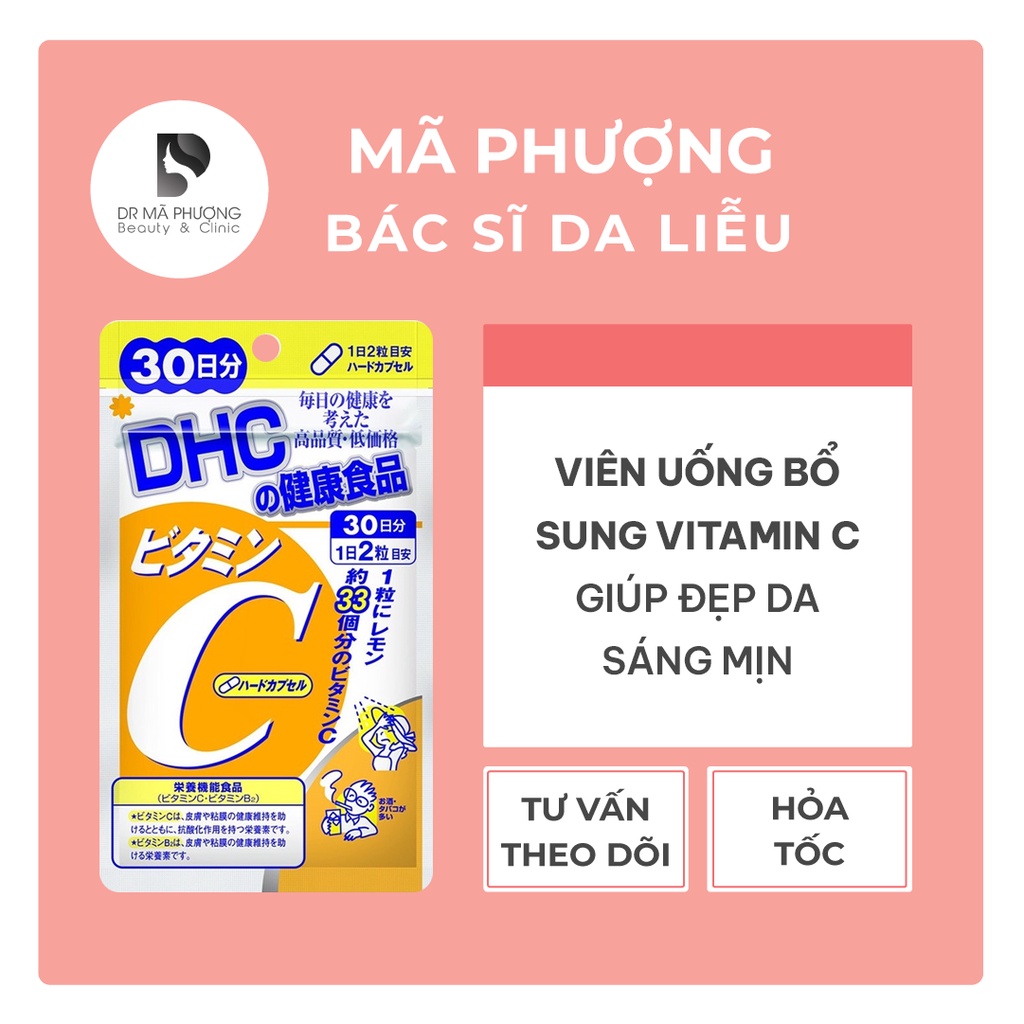 Viên uống vitamin c dhc - bổ sung vitamin c hard capsule giúp sáng da, tăng đề kháng - bác sĩ mã phượng