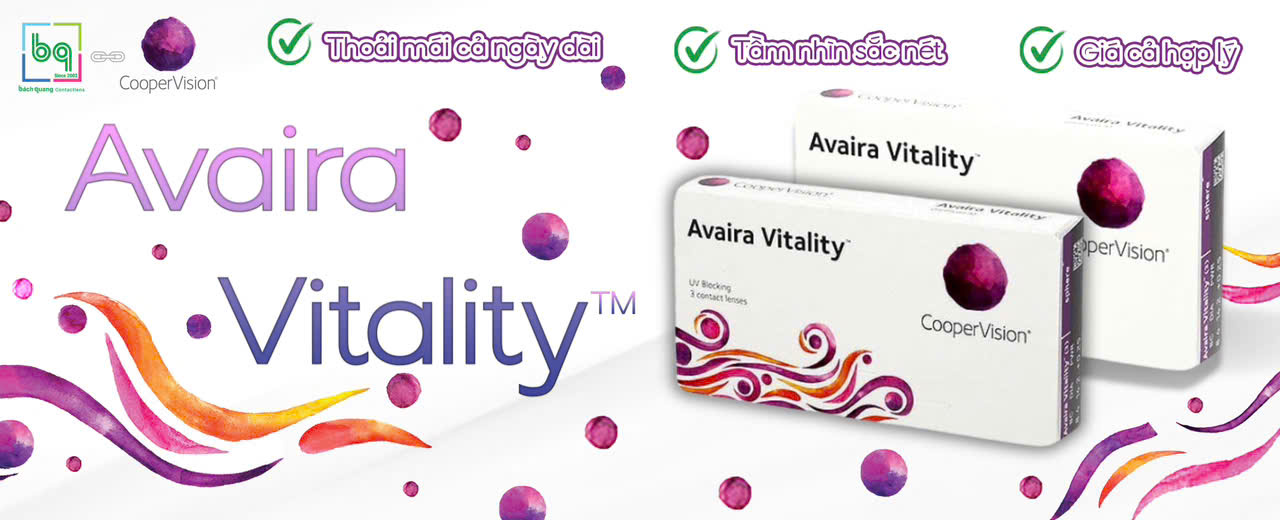 (1 chiếc=1 bên mắt) Contact Lenses cận (1>10)Avaira Vitality ( CooperVision - USA)