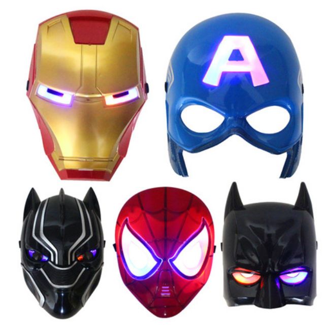 Mặt Nạ Phát Sáng Siêu Anh Hùng Iron Man, Spider Man, Captain America, Black Panther, Batman