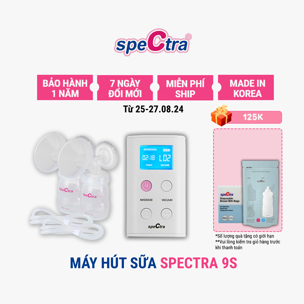 Máy Hút Sữa Điện Đôi Spectra 9S Hàn Quốc (Bảo Hành 1 Năm)