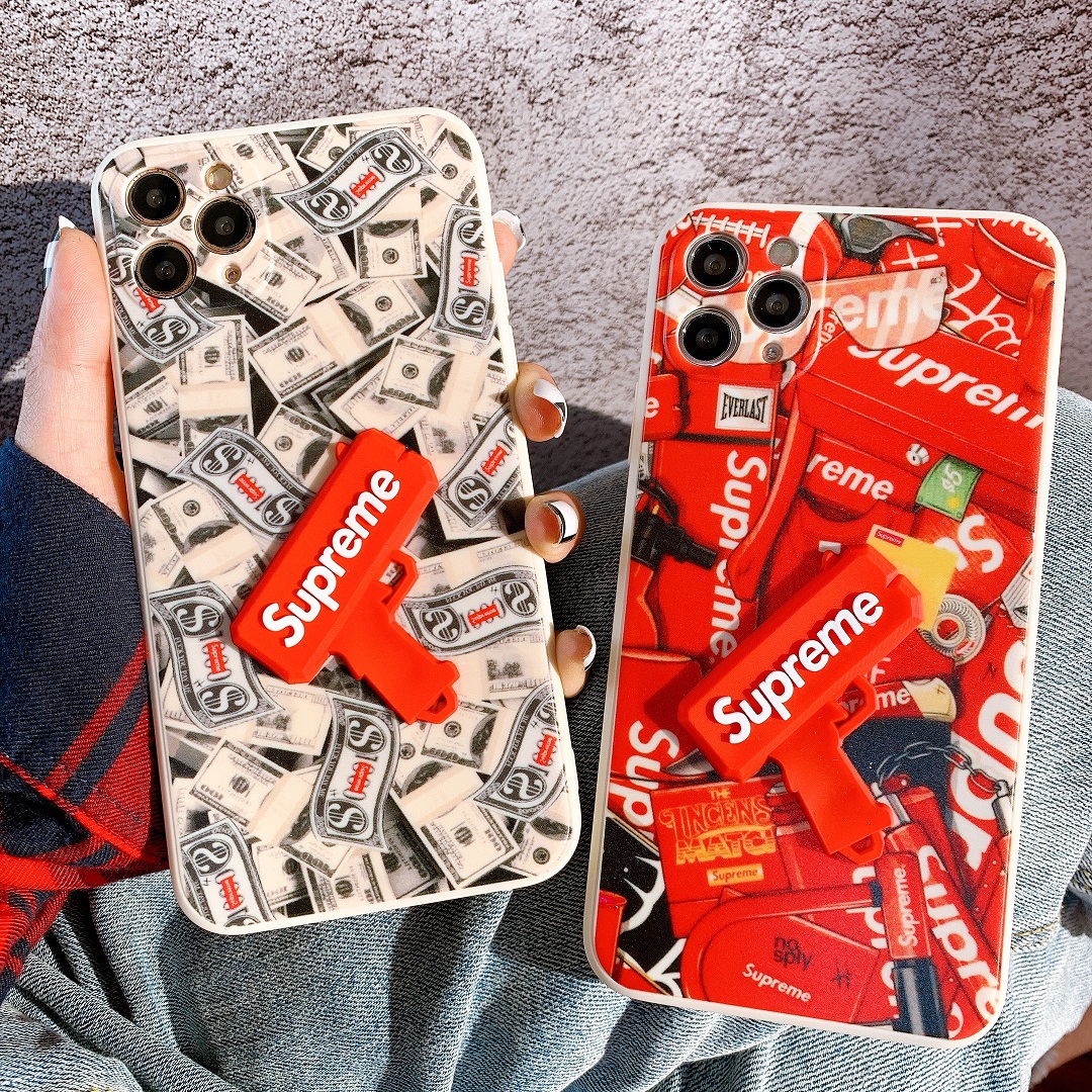 Ốp Lưng Silicon Màu Bảo Vệ CAMERA Hình Nổi Supreme