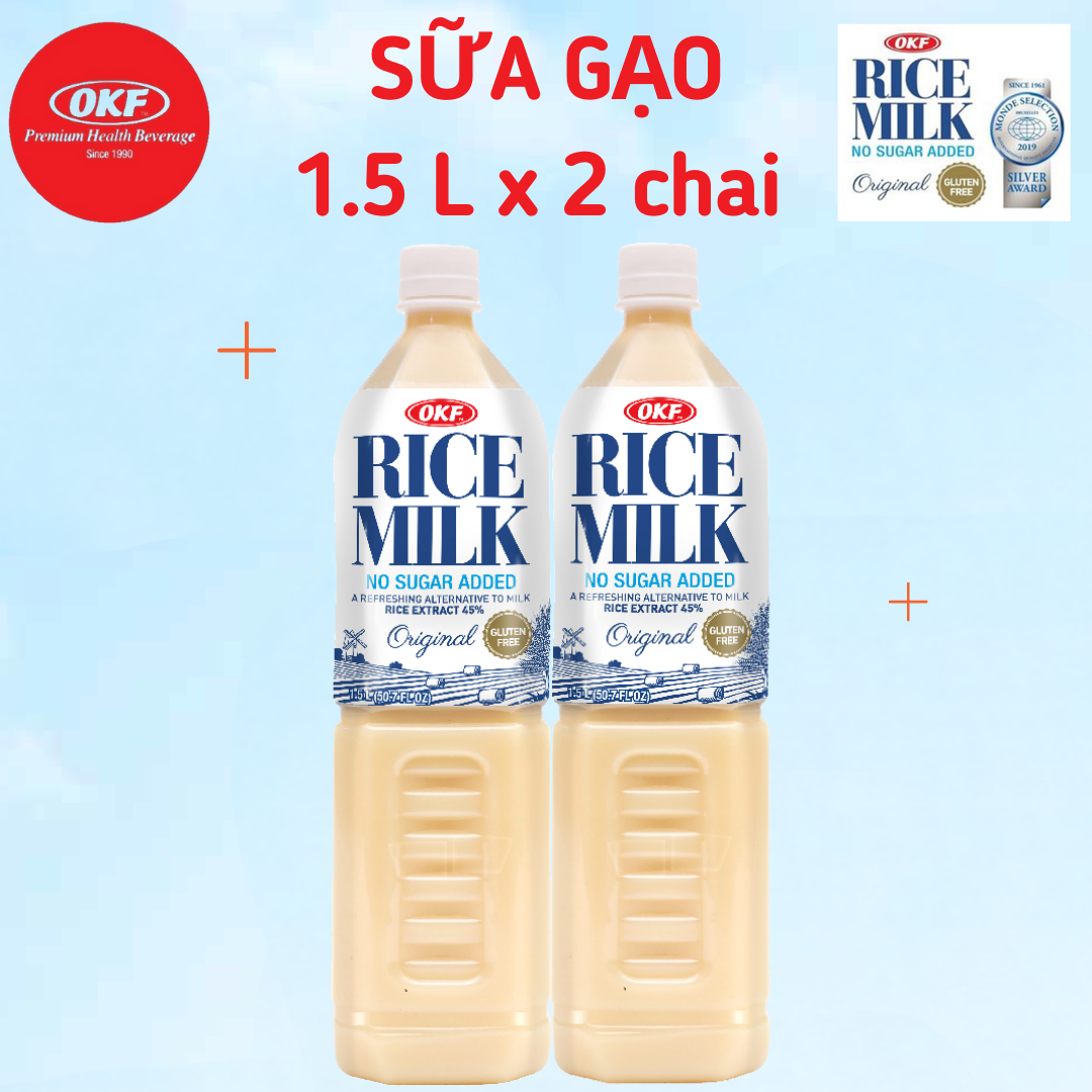 Nước gạo không đường NƯỚC GẠO OKF Hàn Quốc 1.5L x 2 chai