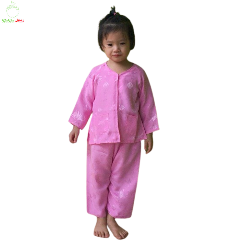 Bộ bà ba bé gái gấm Thái Tuấn hàng đẹp cao cấp chất liệu gấm mịn mềm và thấm hút mồ hôi tốt cho bé 7-22 kg