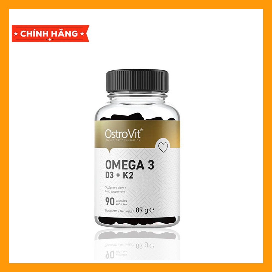 Viên uống hỗ trợ chức năng mắt và xương khớp ostrovit omega3 d3 + k2 90 viên - chính hãng