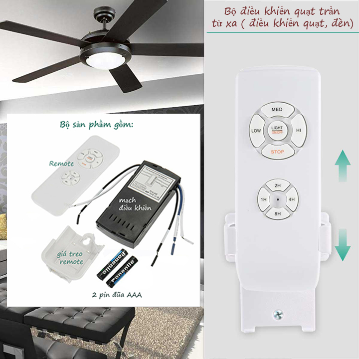 Bộ điều khiển quạt trần và đèn từ xa , mạch điều khiển quạt trần và đèn từ xa
