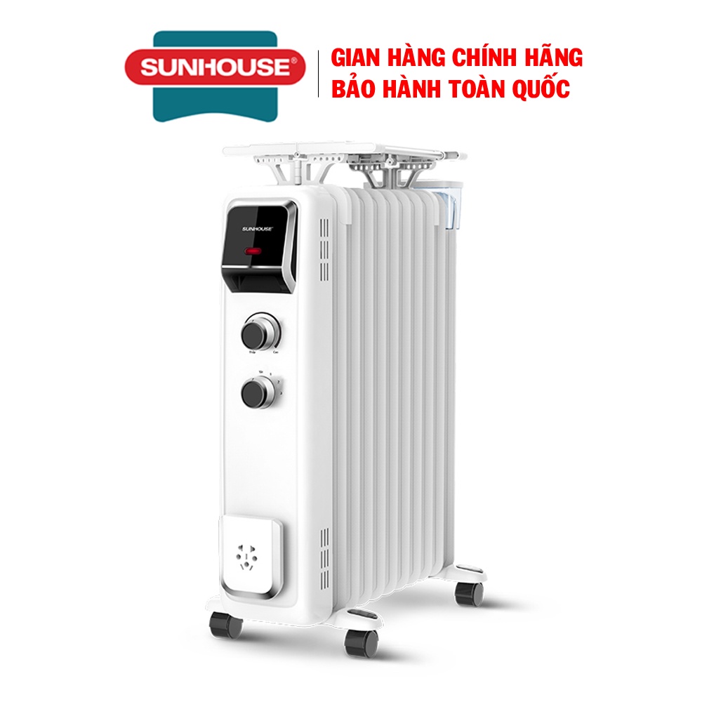 Máy sưởi dầu sunhouse 13 lá shd7084, có giá phơi, công suất 2400w, bảo hành 12 tháng