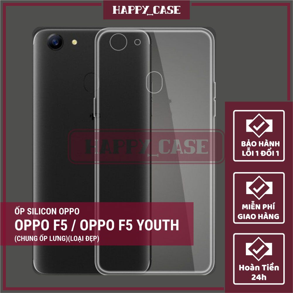 Ốp lưng điện thoại oppo f5 / oppo f5 youth thin transparent silicon