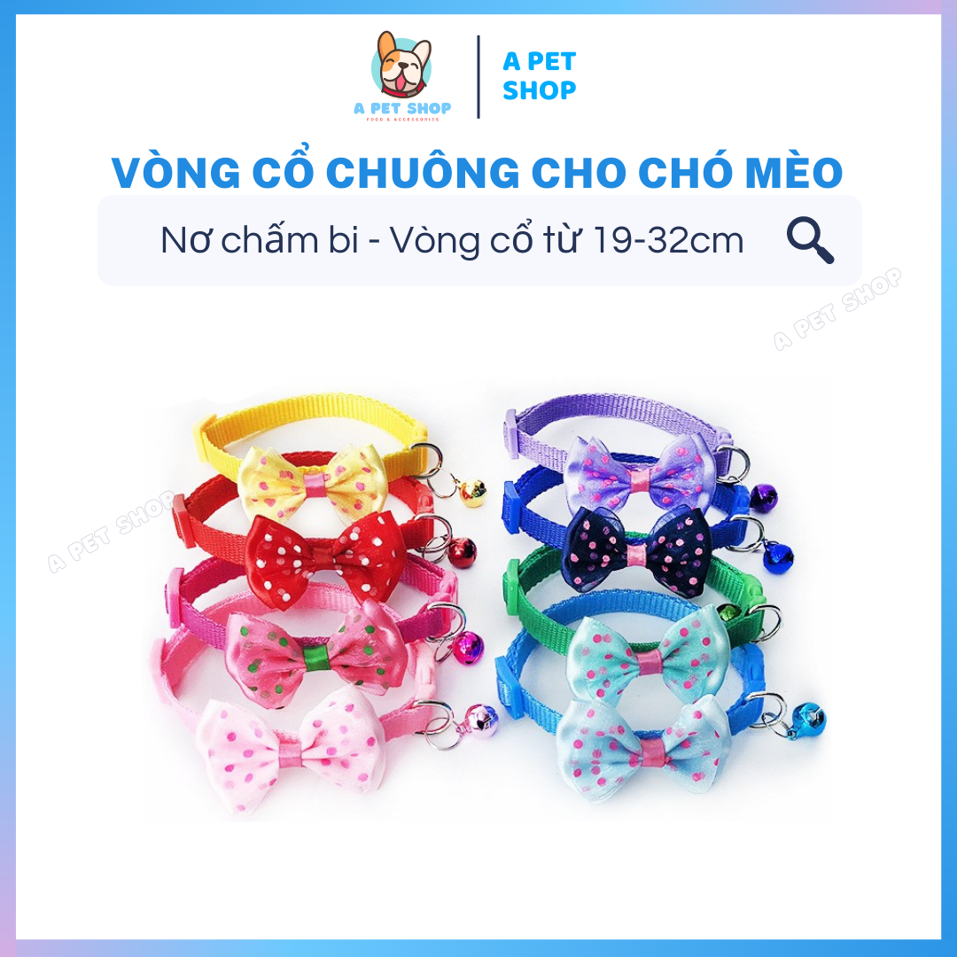 Vòng cổ cho chó mèo có chuông mẫu nơ dễ thương - Vòng cổ cho chó mèo nhỏ - A Pet Shop