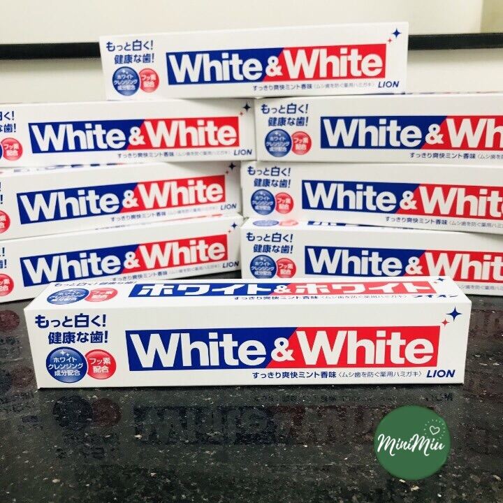 Kem đánh răng làm trắng lion white & white 150g - minimiu