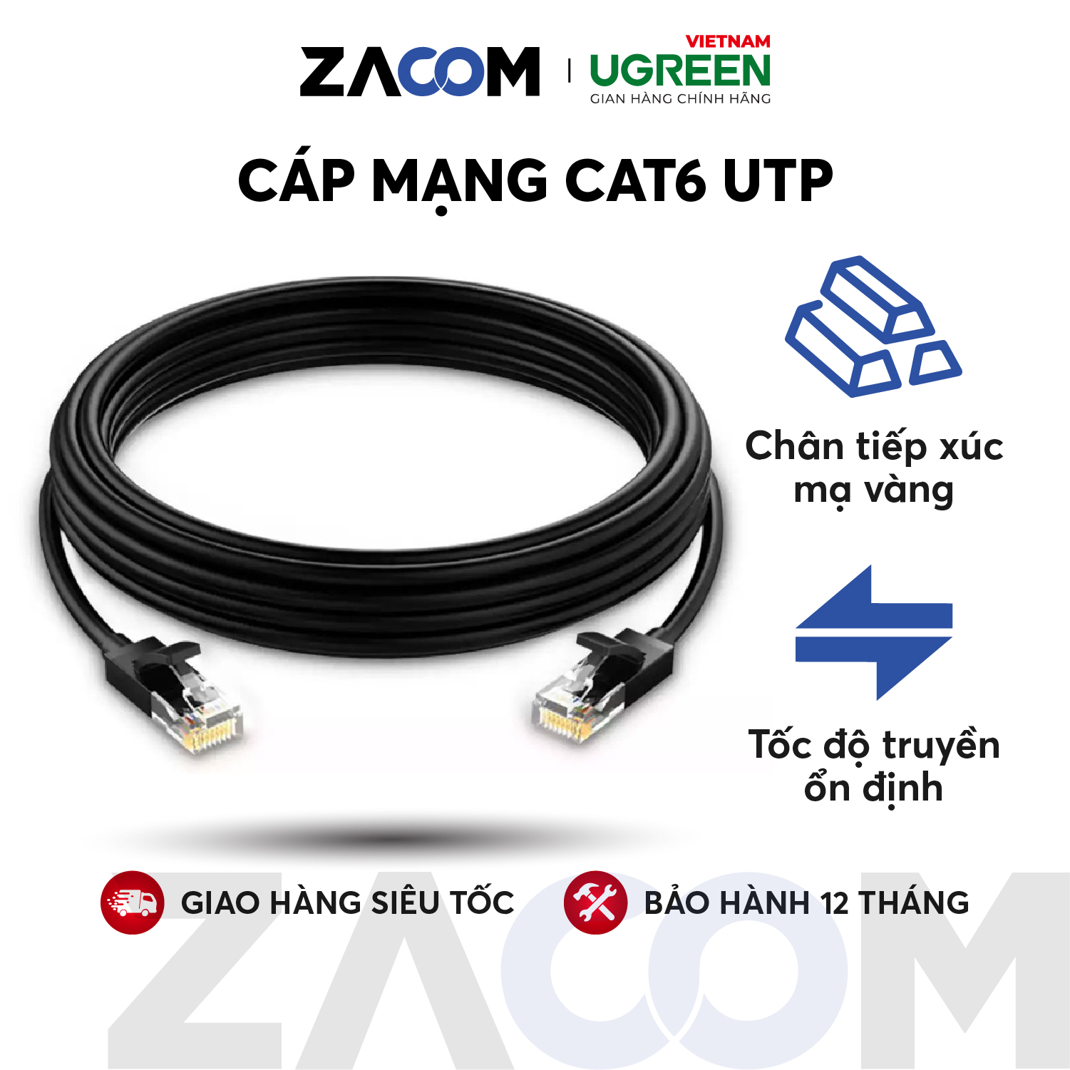 Cáp mạng cat6 aluminum dạng dẹt dài 5m ugreen nw102 50176