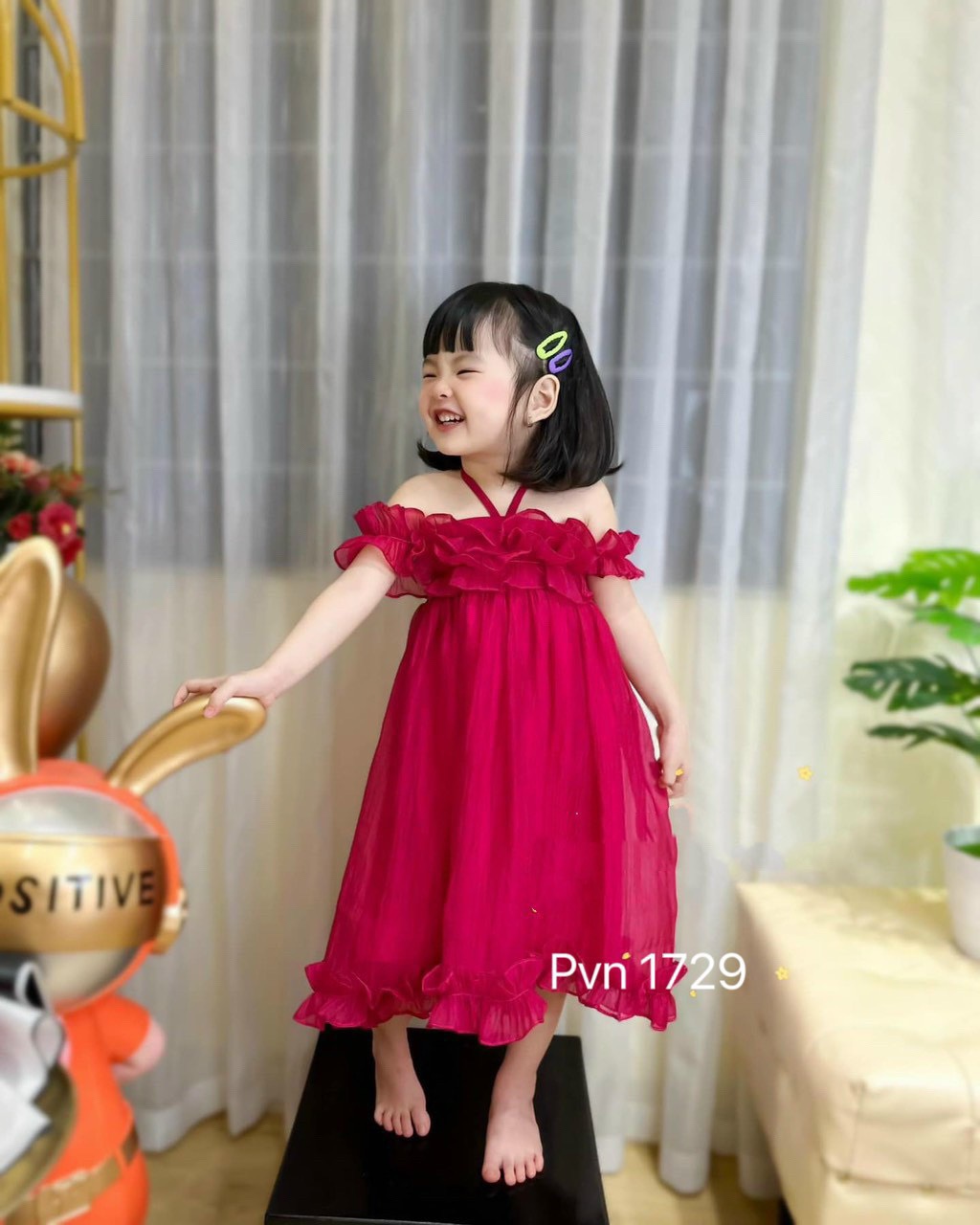 Váy bé gái -đầm bé gái bèo 2 lớp cột dây cổ sz 10-24kg
