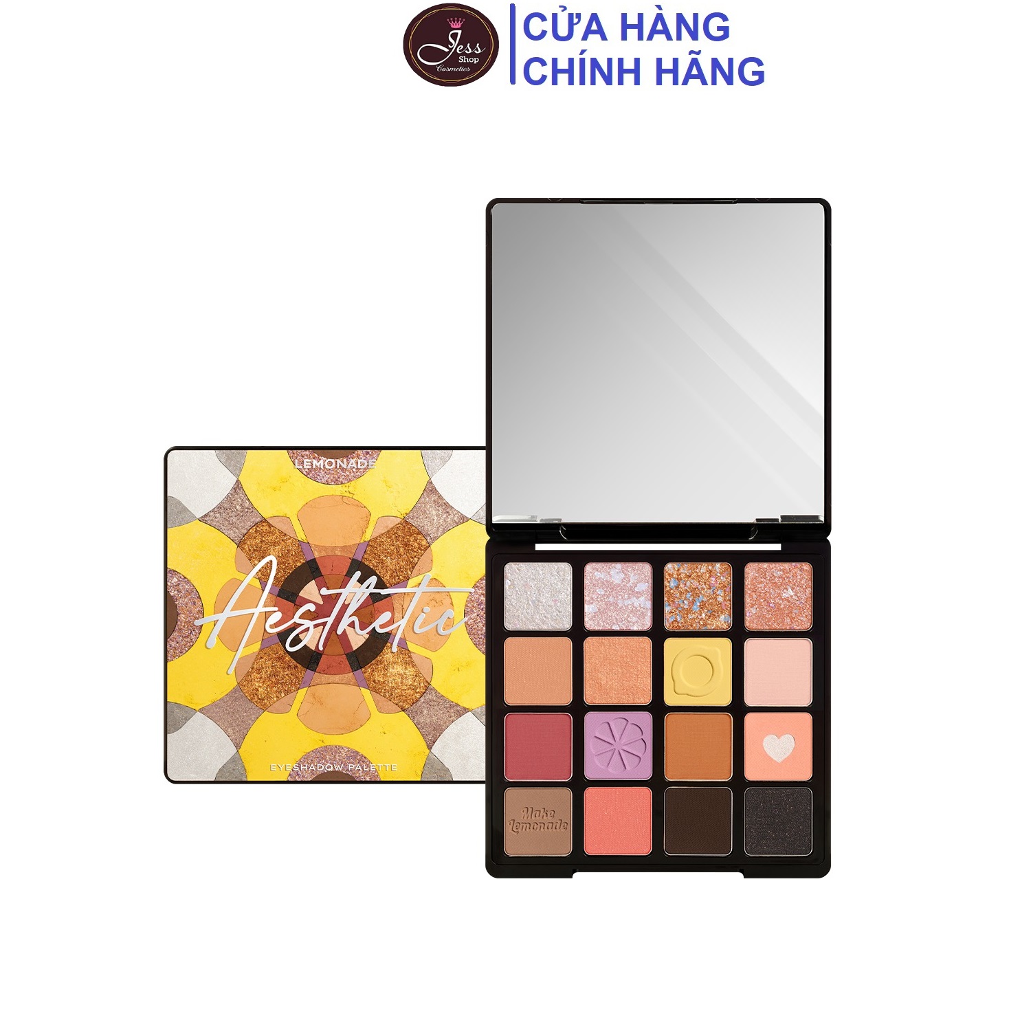 Bảng Phấn Mắt Lemonade Aesthetic Eyeshadow Palette 16 ô