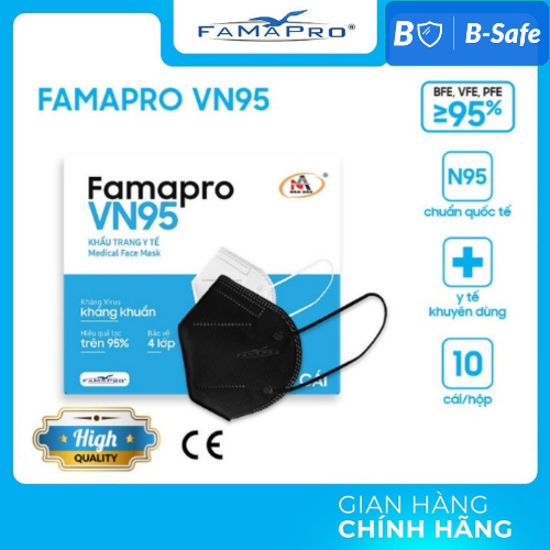 KHẨU TRANG FAMAPRO N95 VN95 - (10 cái/ hộp) HÀNG CAO CẤP FAMAPRO - BẢO VỆ HÔ HẤP