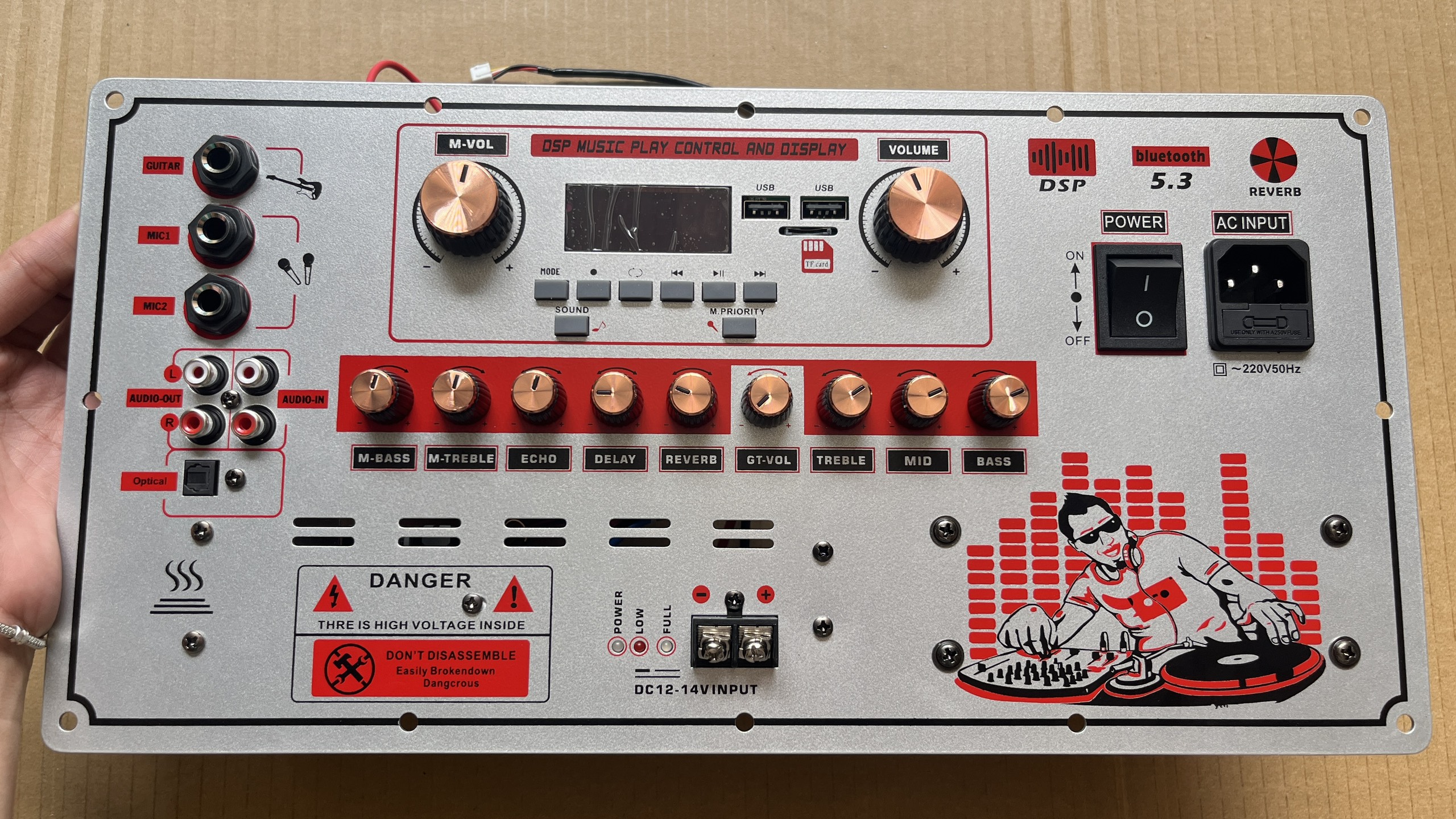 Mạch loa kéo h680 250w dsp reverb bản mới